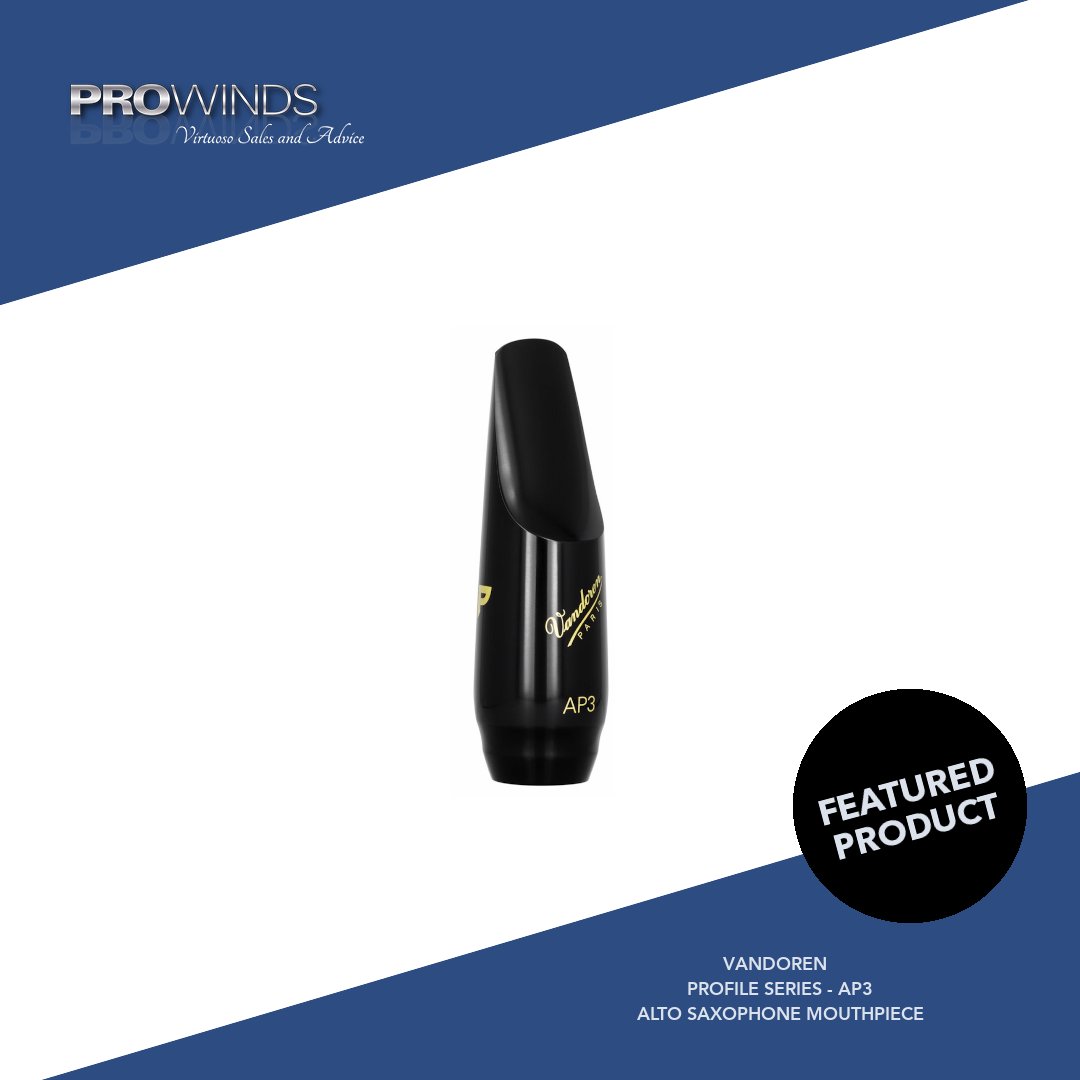 The new Vandoren AP3 alto sax mouthpiece features a centered air flow, thanks to a third-generation tip design. It also has an instinctive extension of the air column with a natural fluidity between all registers. ow.ly/4Qjc50xZ78e

#Vandoren #mouthpiece #saxophone