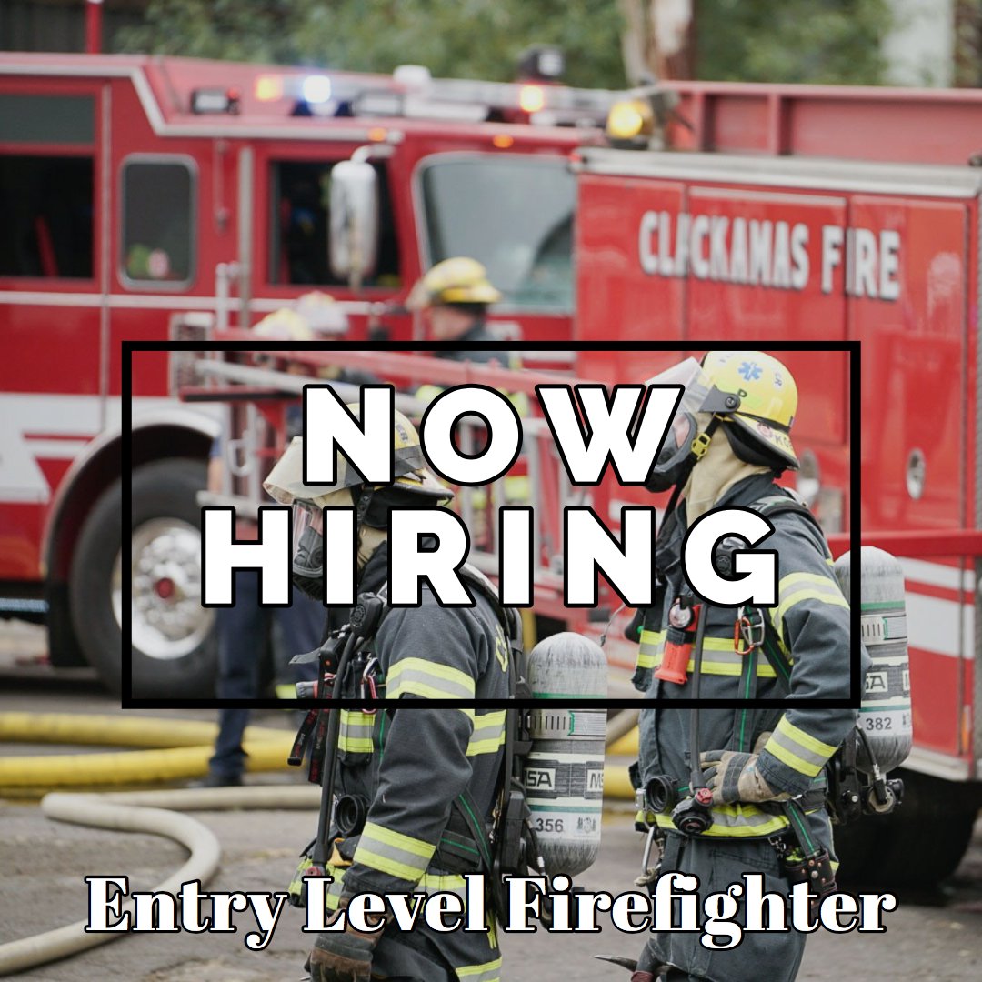 clackamasfire's tweet photo. Want a job that’s diverse, challenging, unpredictable, exciting & provides you the opportunity to change & save lives? Now hiring Entry Level #Firefighters. Application process closes February 9. For info & to apply: https://t.co/7yFuNLkvAe. #BeCFD #firefighterjobs #jobs4vets https://t.co/iuvAlsXidf