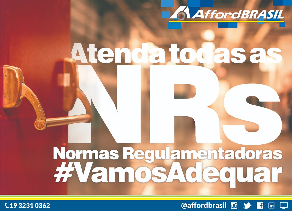AffordBRASIL's tweet photo. Precisa de ajuda? Chama a Afford!
#AvaliaçãoAmbiental #SegurançaDoTrabalho #Licenciamentos #MeioAmbiente #ReservaLegal #Cetesb #AVCB #Ambiental #Bombeiros #IBAMA #CIPA #Alvará #Insalubridade #Legislação #sesmt #PPRA #SST #PPR #PPP #LTCAT #PCMAT #Ergonomia #Industria #Treinamento https://t.co/FtYsU54yQN