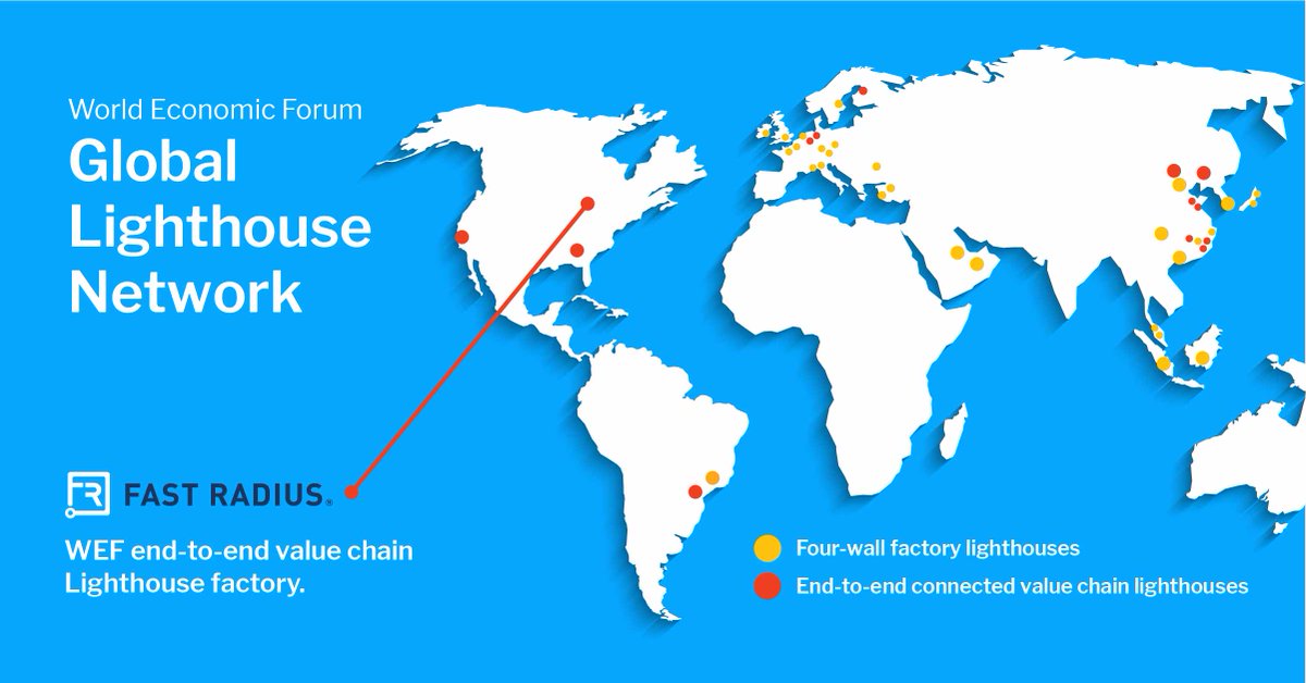 Fast Radius was the first <a href="/wef/">World Economic Forum</a> Global Lighthouse Manufacturer in North America. The network is expanding and we’re thrilled to welcome <a href="/JNJVision/">Johnson & Johnson | Vision</a> <a href="/Zymergen/">Zymergen</a> and other Lighthouses from all across the world.  Let’s #makenewthingspossible! #Davos ow.ly/D0ZA50y277D