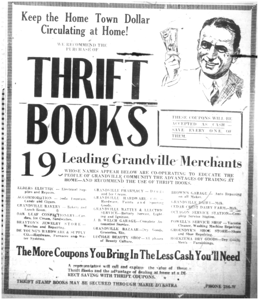 GrandvilleHc's tweet photo. #DIgGrandville During the Great Depression, the community and the bank got together and did this https://t.co/SvatpzhIt2
