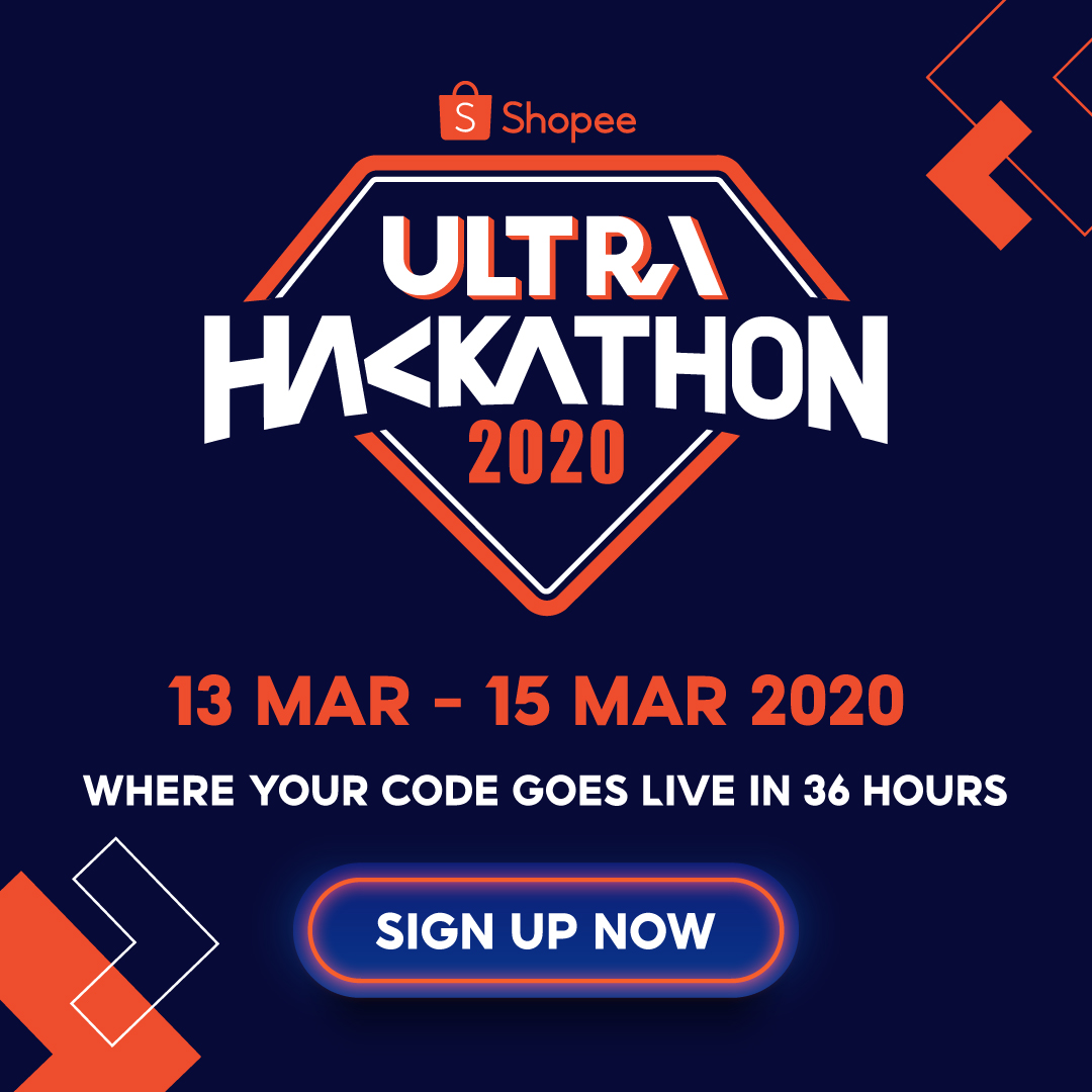 golangSG's tweet image. One challenge. 36 Hours. Over SGD $30,000 cash prizes to be won. Join the @shopeesg Ultra-Hackathon from 13 to 15 March.

Sign up by 14 February with a team of 2 to 4 members now! Register now at: careers.shopee.sg/ultrahackathon