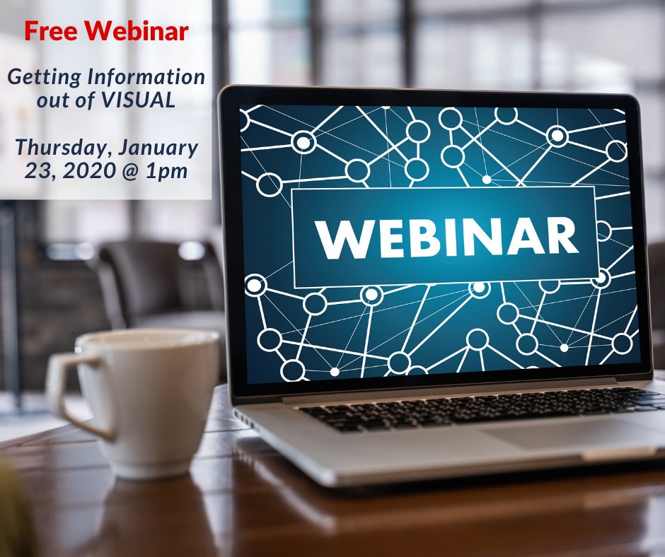 BizTechUSA's tweet image. Join us tomorrow for a free webinar on Getting Information out of VISUAL!
Learn more and register today at: bit.ly/37NncsJ
#free #webinar #visualerp