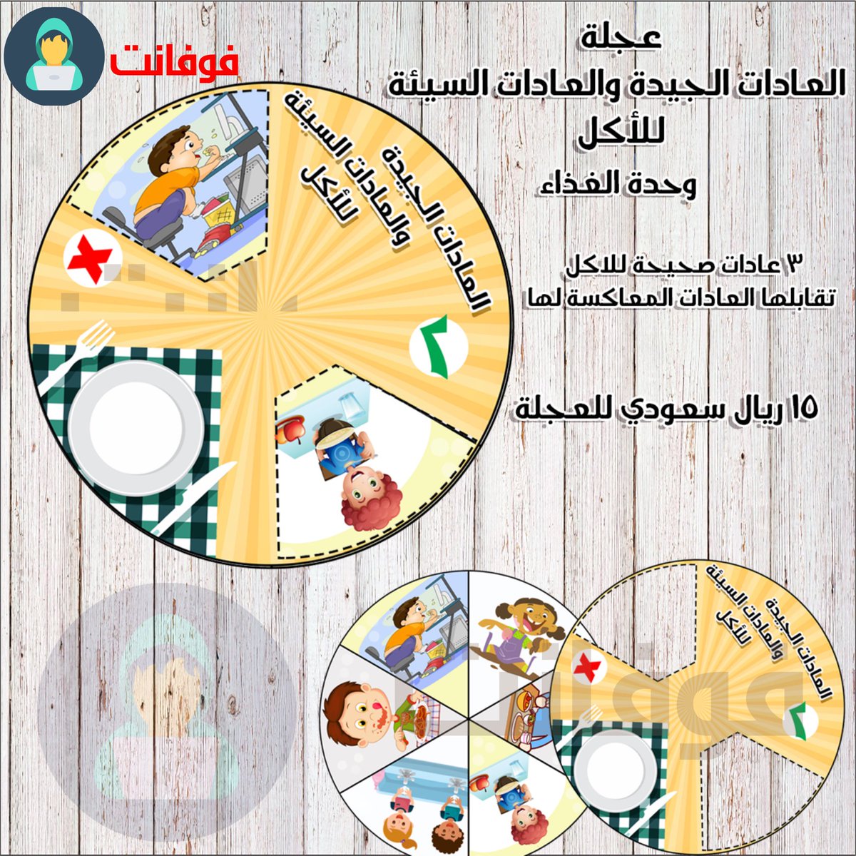 IfofaEd's tweet photo. عجلة الاكلات الجيدة و العادا�� السيئة للاكل من #وحدة_الغذاء #رياض_أطفال https://t.co/NnSA2dlZqQ