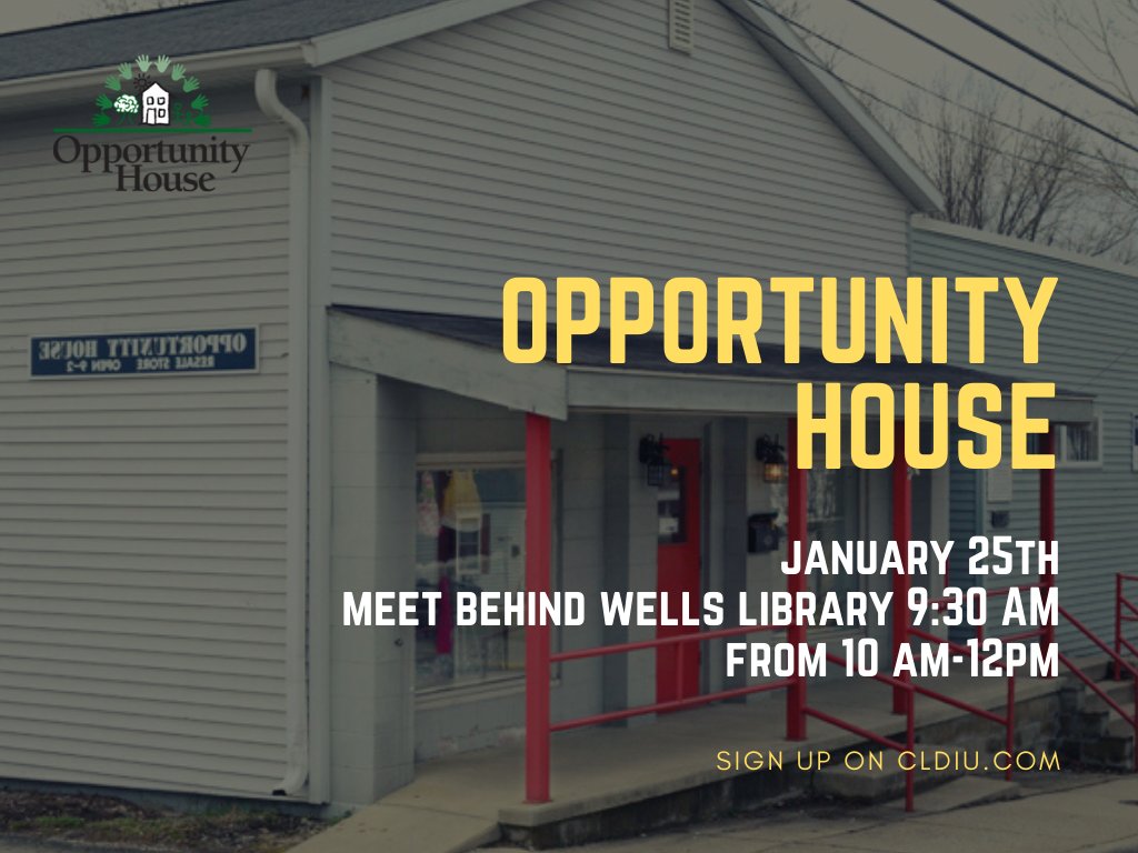 CLDatIU's tweet photo. Come volunteer at Opportunity House this Saturday!! #cldiu #studentvolunteering https://t.co/QvGr7pM3on