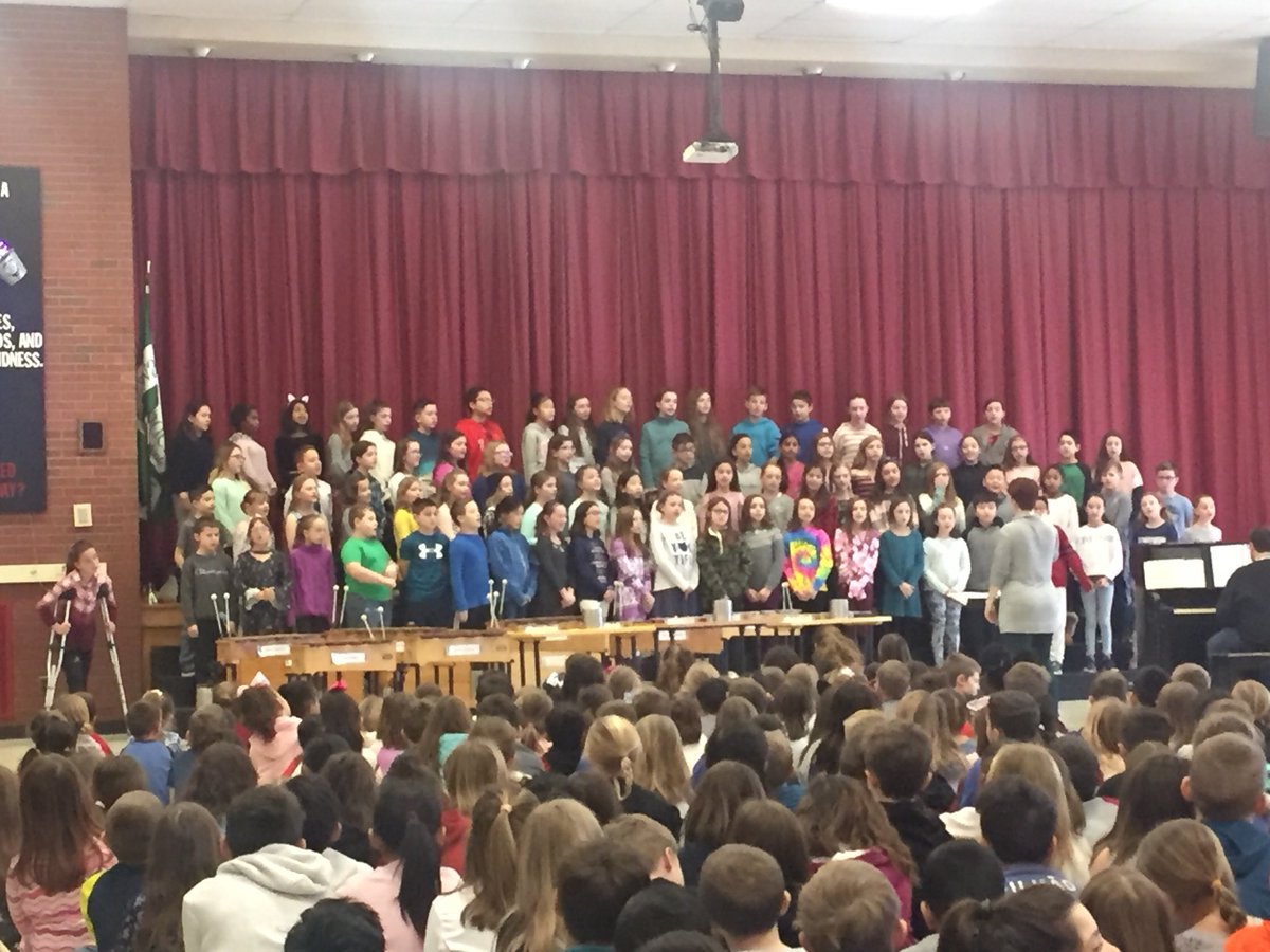 SkanoElementary's tweet photo. This morning, the #skanodolphin Chorus and Orff Ensemble performed in front of the whole school. Please join us tonight at 8:15 in the cafeteria for the full performance. https://t.co/tX7mRFn5Jb