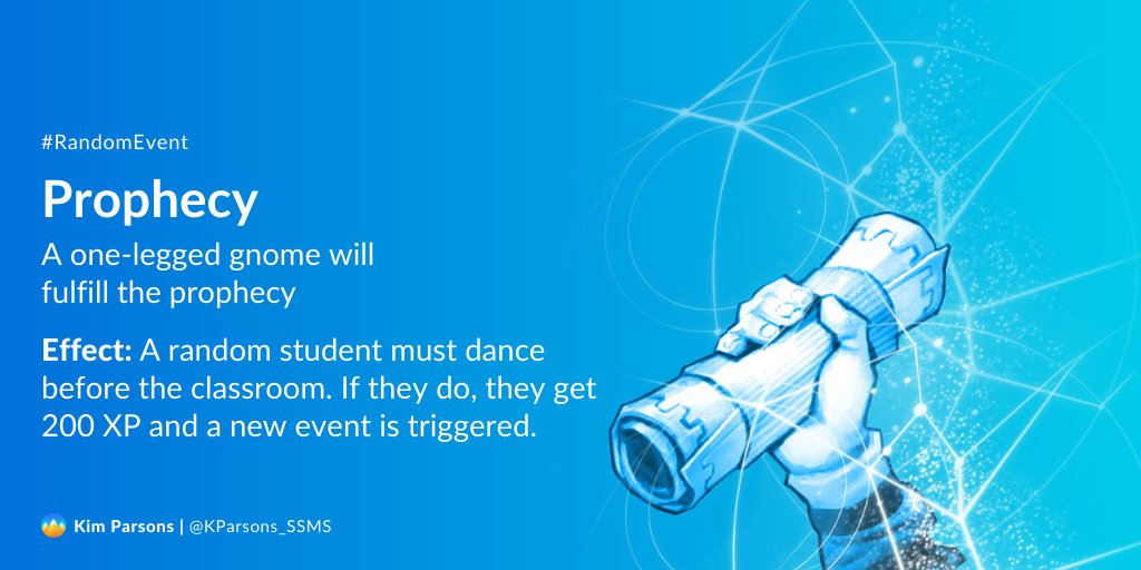 classcraftgame's tweet image. As #teacher @KParsons_SSMS says, there’s “never a dull moment in our world of Classcraft!” 🤩 Bring the fun to your #classroom with the #RandomEvent “Prophecy.” 

See it in action 🎥 bit.ly/3aBsR78 then share your event with us for a chance to be featured! #teacherstuff