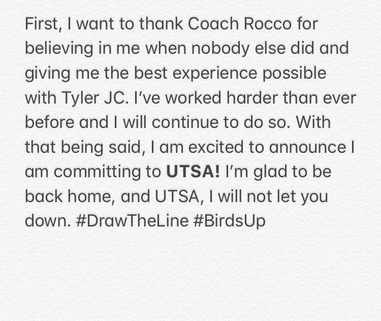 CadeDawg8's tweet image. Back home. Let’s get to work. #JUCOPRODUCT #DrawTheLine #BirdsUp