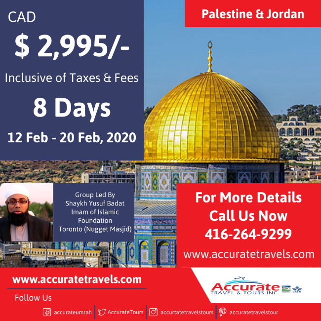 AccurateTours's tweet photo. Discover Palestine &amp; Jordan Tour In February 2020
#palestineandjordan #palestaintour #jordantour
#umrahpackagesfromtoronto2020 #cheapumrahpackagesfromtoronto2020 #ramadanumrahpackages2020 #umrahpackagetoronto #hajj2020packagestoronto
@AccurateTours 
https://t.co/sWaluBSoZ7 https://t.co/OUVkYME0j8