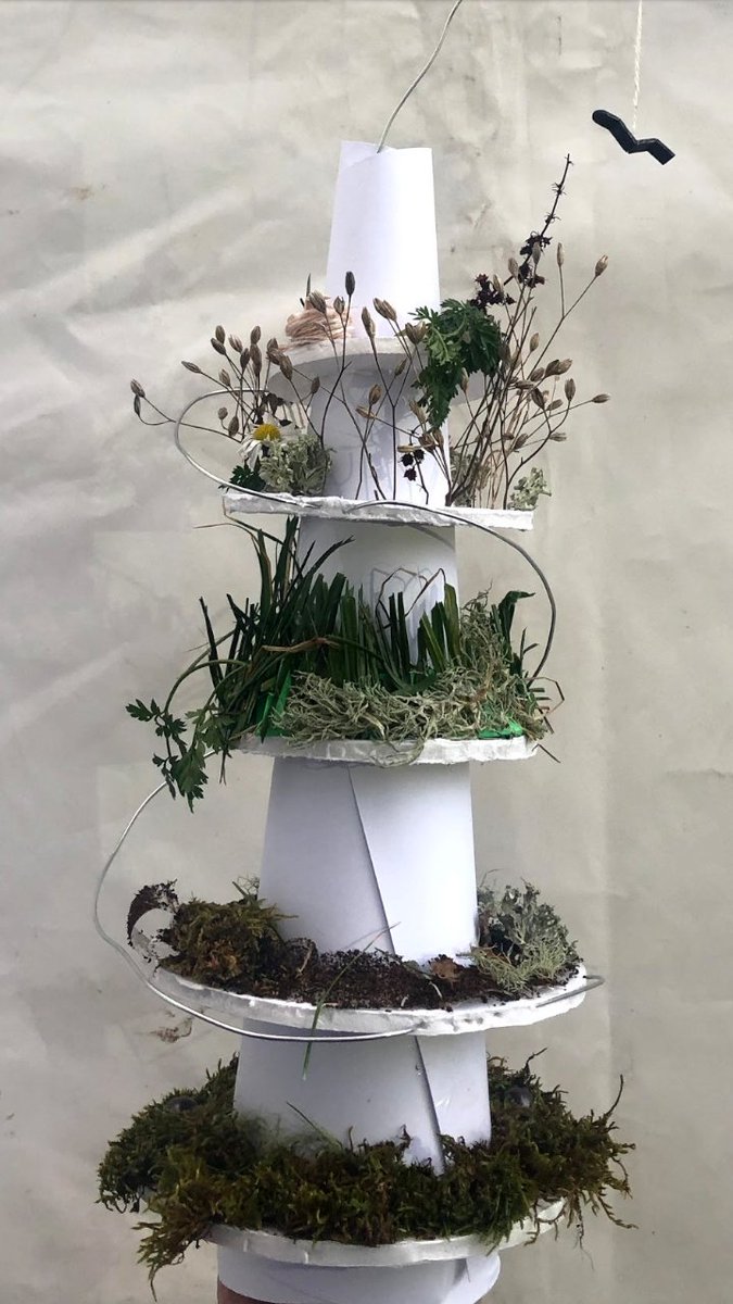 heatinthatsun's tweet photo. Wee model of a vertical permaculture farm made from old windturbine pipes for #gsaws https://t.co/nhCkppYggm