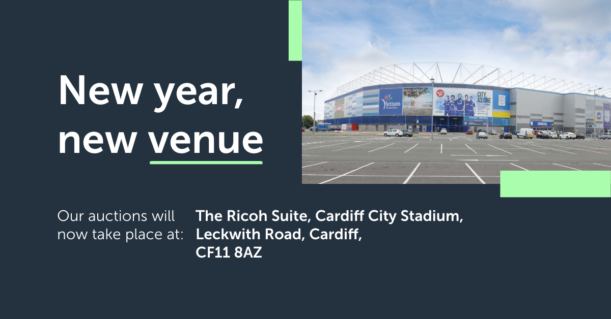 With our next auction fast approaching, make sure to take note of our new auction venue at <a href="/CardiffCityStad/">Cardiff City Stadium</a>!
See you there on 11th February at 5pm for our first auction of 2020.

#auction #southwales #cardiff #forsale