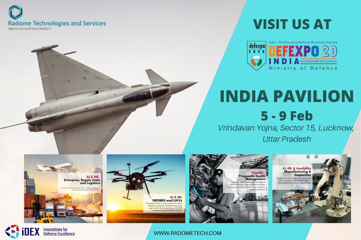 radometech's tweet photo. #radometech at #defexpo2020 "INDIA PAVILION", we are there to demonstrate our flagship product LogiSmart, an AI software for Supplychain and Logistics
Thank you for providing such esteemed opportunity. @India_iDEX @Dr_VKRai @sjaju1 @DefProdnIndia @DefExpoIndia https://t.co/BEc3Itcxf9