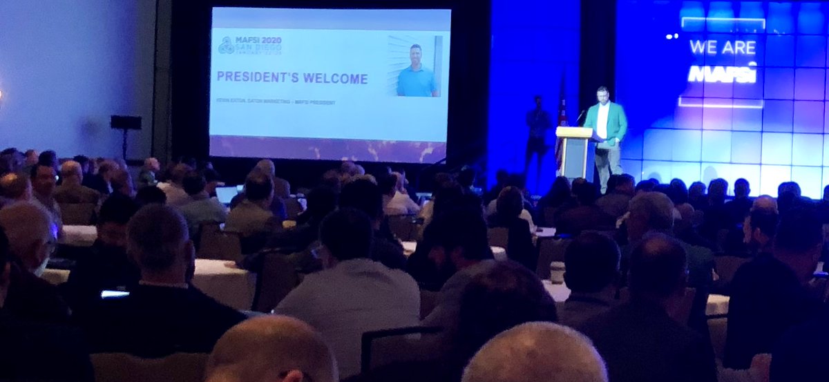 MRERF_IPA's tweet photo. The #MAFSI2020 Conference is underway. MAFSI President Kevin Eaton kicks off with the President’s Welcome address. #wearemafsi https://t.co/ScAo7zL4oC