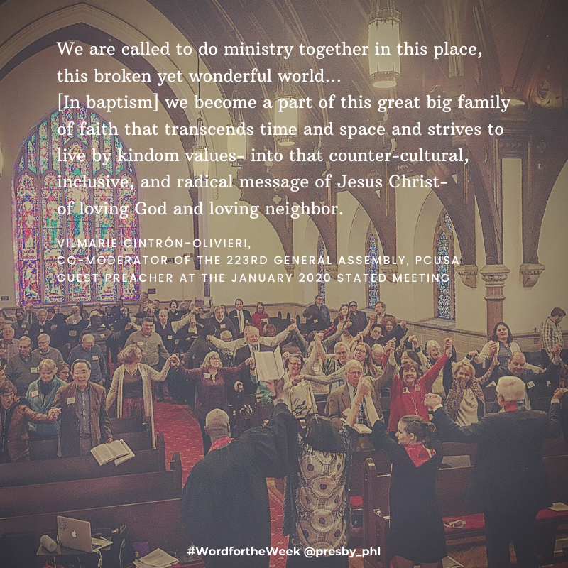 Presby_Phl's tweet photo. Our #wordfortheweek comes from yesterday's guest preacher, Vilmarie Cintrón-Olivieri, co-moderator of #GA223. @GAModerators @Presbyterian https://t.co/ATkj7rgfq6