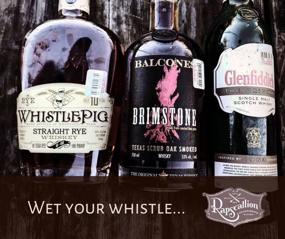 It’s Wednesday at Rapscallion, and you know what that means!  From open to close, we pour two ounces for the price of one select premium spirits from around the world.  Get over the hump with us and wet your whistle!