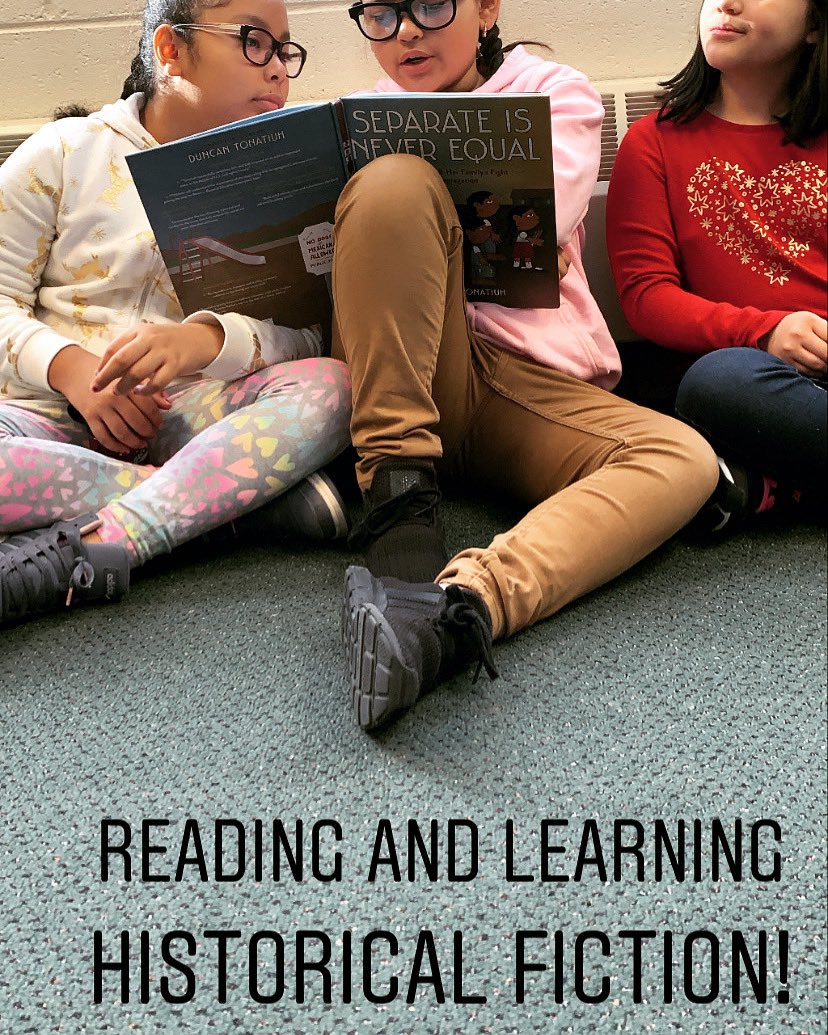 Johnsonkiddoz's tweet image. Aprendiendo sobre el contexto para “Sylvia y Aki” con @duncantonatiuh y “Separate is Never Equal”.   Learning about historical context using picture books to support our chapter books! #somosd34 #weared34 #unitsofstudy #wewantdiversebooks