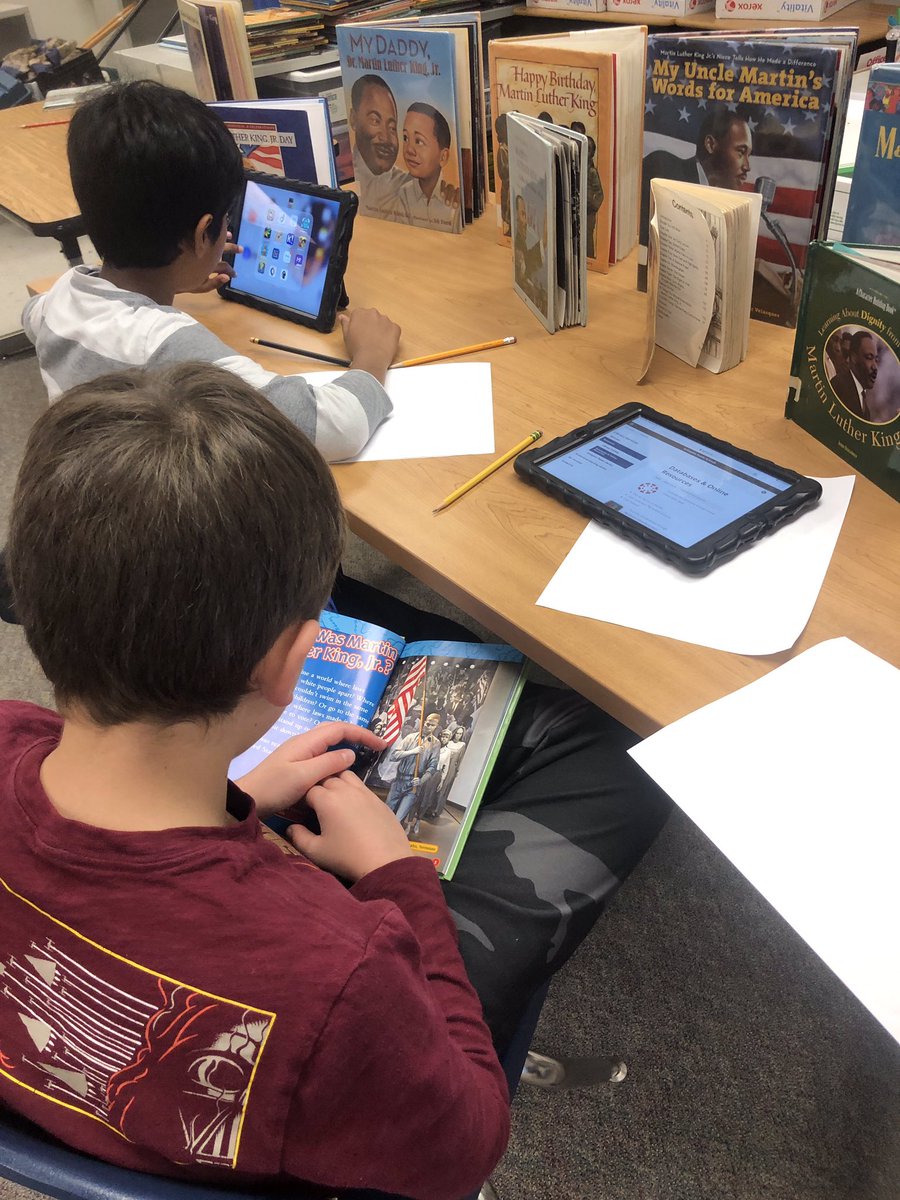 “Why is Dr. Martin Luther King Jr. still important today?” 3rd, 4th and 5th graders begin to research (citing their sources) MLK as they consider this question. Research notes are posted in their SeeSaw accounts. #APSIsAwesome <a href="/OakridgeConnect/">Dr. Lynne Wright</a> @APS_OEE
