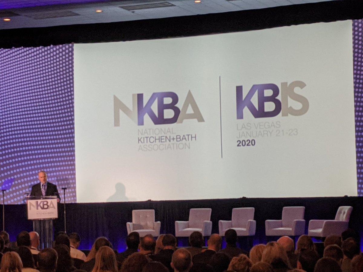 contractormag's tweet image. Bill Darcy speaking at the NKBA State of the Industry Report #KBIS2020 #IBS2020