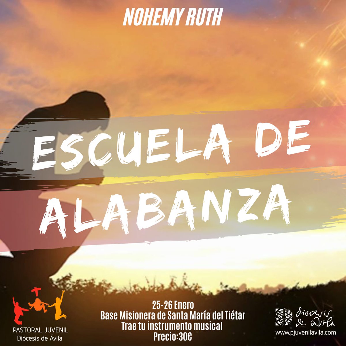 pjuvenil_Avila's tweet photo. 💬Este fin de semana volvemos con nuestra 3a sesión de la ESCUELA DE ALABANZA! 
🔥Venimos con repertorio cargadito de actividades: teoría sobre la intercesión🙏🏼, técnica vocal II🎶 y subiremos al Monasterio de la Conversión 👣
🥳Te esperamos🥳 https://t.co/iTd9li0THc
