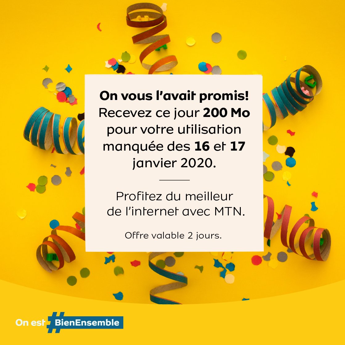MTNCotedIvoire's tweet image. Chose promise, chose due.
MTN va plus loin et récompense encore plus votre fidélité.
On est #BienEnsemble