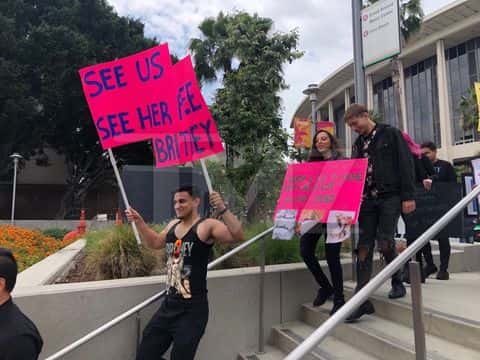 Fans began protesting in May during Britney’s court hearing.  #FreeBritney