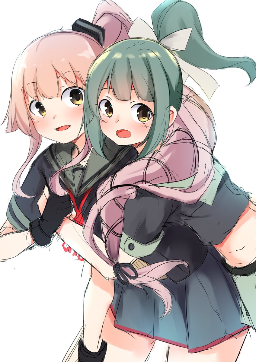 由良(艦これ) ,夕張(艦これ) 「ゆらばり 」|ざらしのイラスト