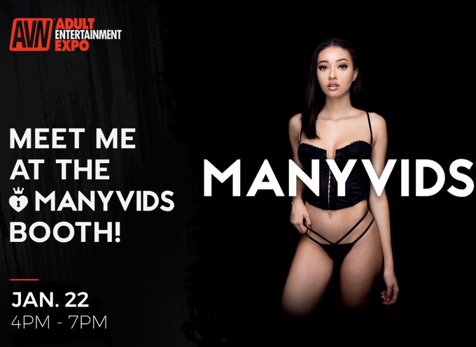 AVN week begins! I will be at the MV Booth today from 4-7 then the AVN Stars Booth from 7-8. Come say<a href="/tag/manyvids"class="tags"><span>#manyvids</span></a>
