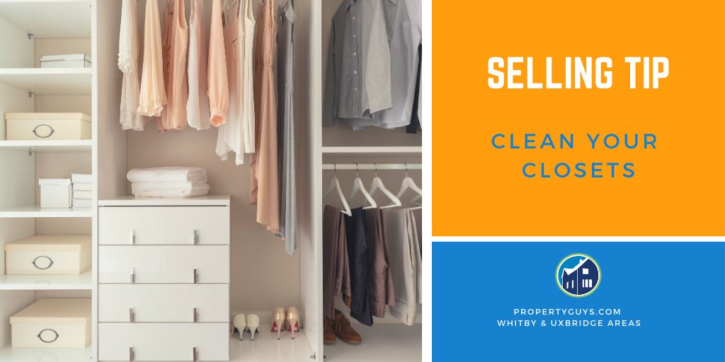 PGWhitbyandMore's tweet photo. π Selling Tip: Organize & Clean Closets: Yes β potential home buyers will look into your closets. Adequate storage in a house is a huge selling feature. Pack up any items you don't use daily and organize the remaining items to appear clean and organized. #PGSellingTips https://t.co/yO8Vdz53Vw