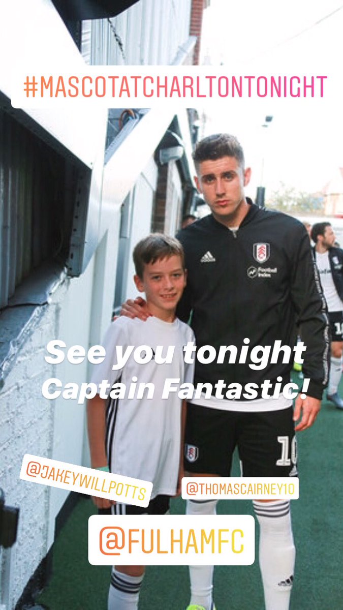 1ginalee1's tweet photo. Off to Charlton tonight for our first away day of the season and to see our boy Jake experience the away mascot! He’s buzzing to meet his heroes again! #coyws #ffc #another3pointsplease @FulhamFC @ThomasCairney @FulhamishPod https://t.co/pU6LHLza0y