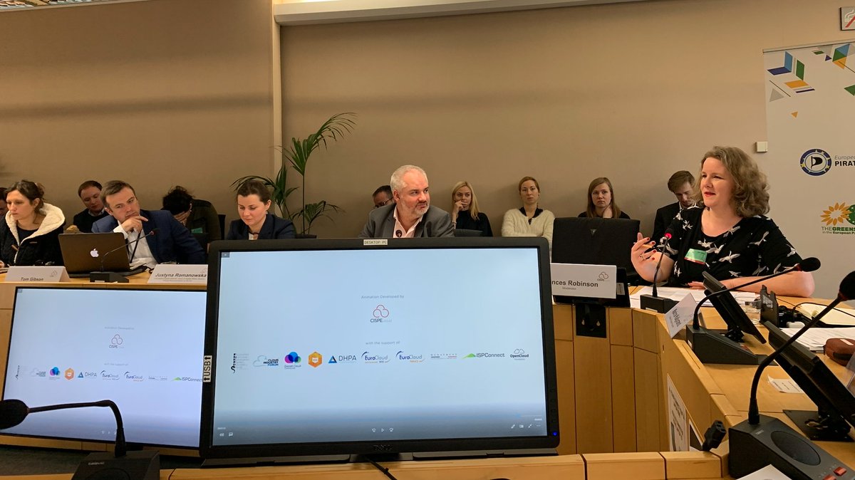 cispe_cloud's tweet photo. Thank you to @FMR_Brussels for being our moderator at the @cispe_cloud event on Fighting Terrorist Propaganda Online: excluding #WrongPlayer @MarineKaljurand & @echo_pbreyer @TheProgressives, @GreensEFA #TCO #TERREG https://t.co/ETjwraHOFz