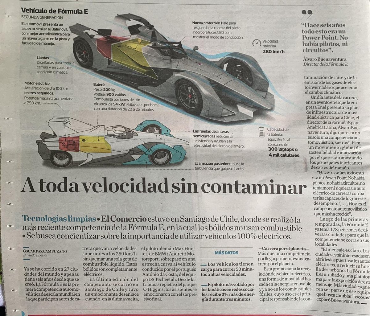TimeLeif's tweet photo. A Toda Velocidad Sin Contaminar 🇵🇪 🏎🔋🏁🏆 @FIAFormulaE #RaceForCleanAir https://t.co/IvXiLbgPK4