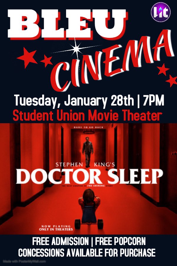 duCPT2_1869's tweet photo. Need something to do Bleu Devils?!
Here are a few events coming up😊
Thursday: Bleu Lanes 
  - New speakers, shoes and balls
Friday: Tag You’re It Excursion
Saturday: Floats and Strokes w/ @dillard_amfca 
Next Tuesday: Bleu Cinema ft. Doctor Sleep 
#DULit #RevivingTheOaks 😈 https://t.co/mMnWhLlu5L