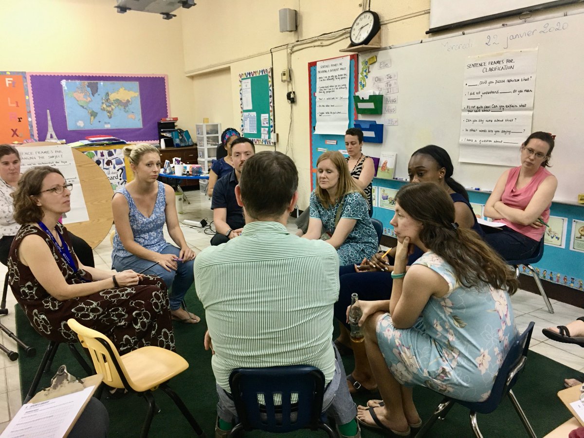paulabaxter67's tweet photo. Teachers @TASOKinshasa followed the fishbowl #SocraticSeminar structure, but found timing tight & first time engaging with this structure their focus was compromised by the constraints of time & record keeping. #needmorepractise! @lesleerupp @bartletth77 @tasok3rd @araalihma https://t.co/So3xmDwv5l