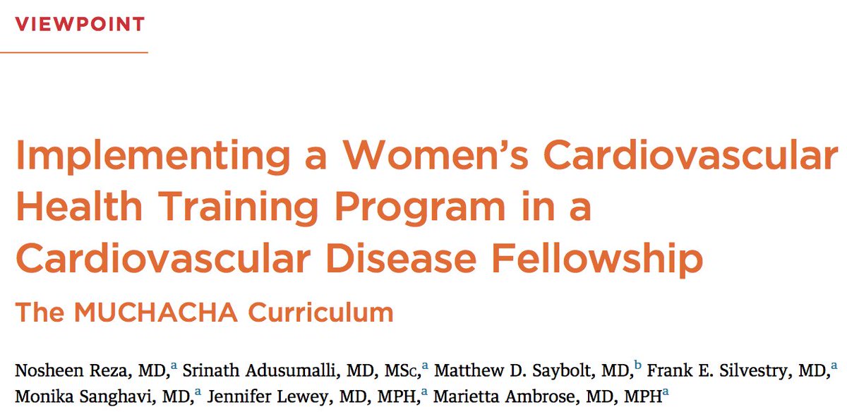 Nosheen Reza, MD, MS (@noshreza) on Twitter photo 💥OUT NOW in <a href="/JACCJournals/">JACC Journals</a> #JACCCaseReports! 💥
Raising awareness of women's CV health (#CVDW) this month w/
(1) <a href="/PennCardiology/">Penn Cardiology</a> Grand Rounds w/<a href="/EstherSHKimMD/">Esther Kim</a> & Dr. Merz <a href="/WHA/">Women's Heart Alliance</a>
(2) sharing our approach to #ACCFIT #AHAFIT training in #CVDW 👇🏾
bit.ly/PennMUCHACHA
THREAD 1/4 💥OUT NOW in <a href="/JACCJournals/">JACC Journals</a> #JACCCaseReports! 💥
Raising awareness of women's CV health (#CVDW) this month w/
(1) <a href="/PennCardiology/">Penn Cardiology</a> Grand Rounds w/<a href="/EstherSHKimMD/">Esther Kim</a> & Dr. Merz <a href="/WHA/">Women's Heart Alliance</a>
(2) sharing our approach to #ACCFIT #AHAFIT training in #CVDW 👇🏾
bit.ly/PennMUCHACHA
THREAD 1/4