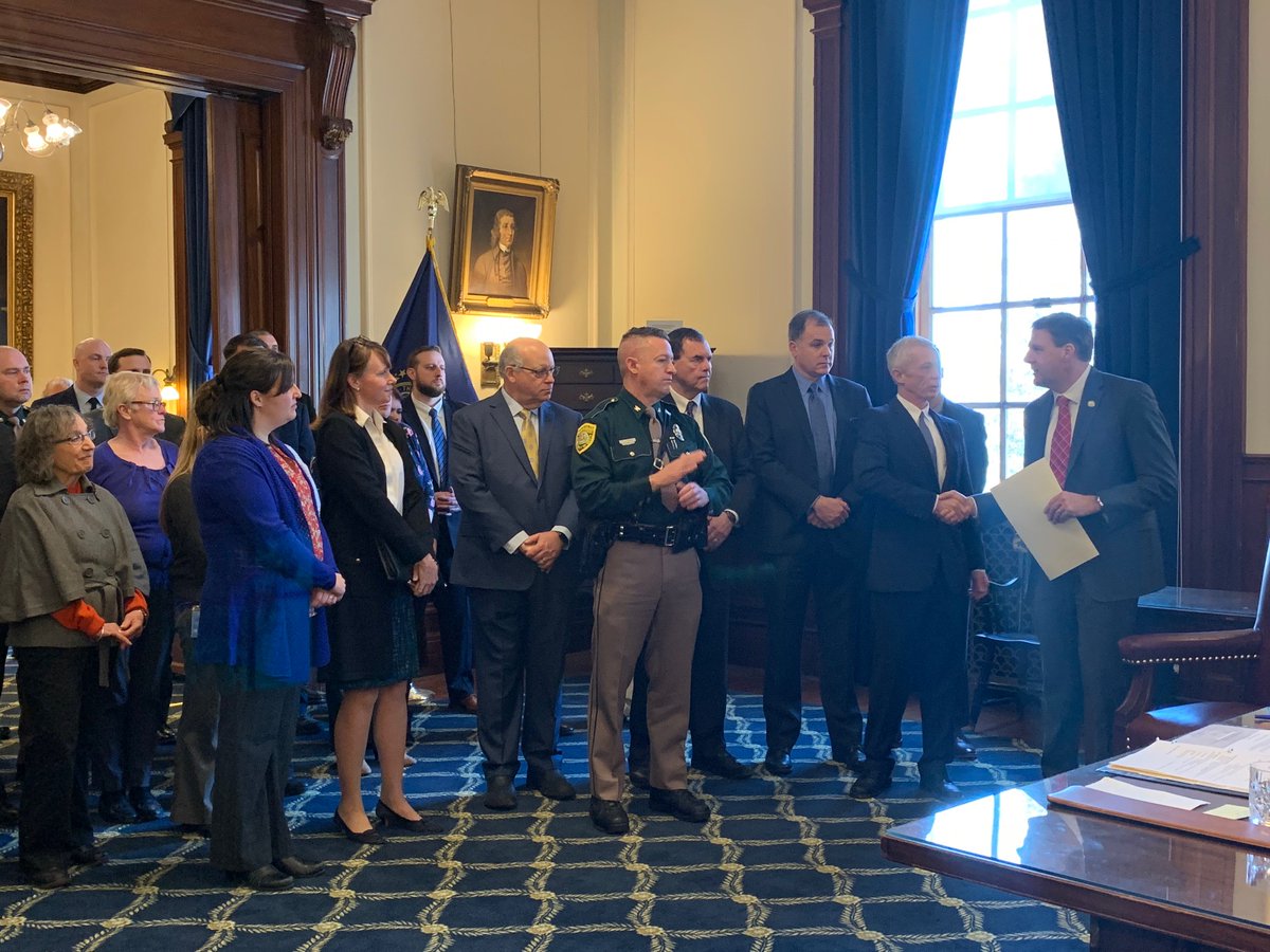 NH_DOJ's tweet photo. AG MacDonald, Victim/Witness Assistance Director Lynda Ruel  shared the work of @NHHTCTF w/ the Executive Council as @GovChrisSununu proclaimed January Human Trafficking Prevention Month https://t.co/9rtWasHqxh
