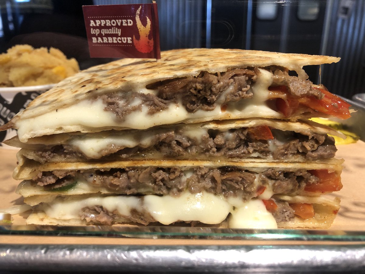 Jack cheese philly cheese steak quesadillas! Highland Park store only!