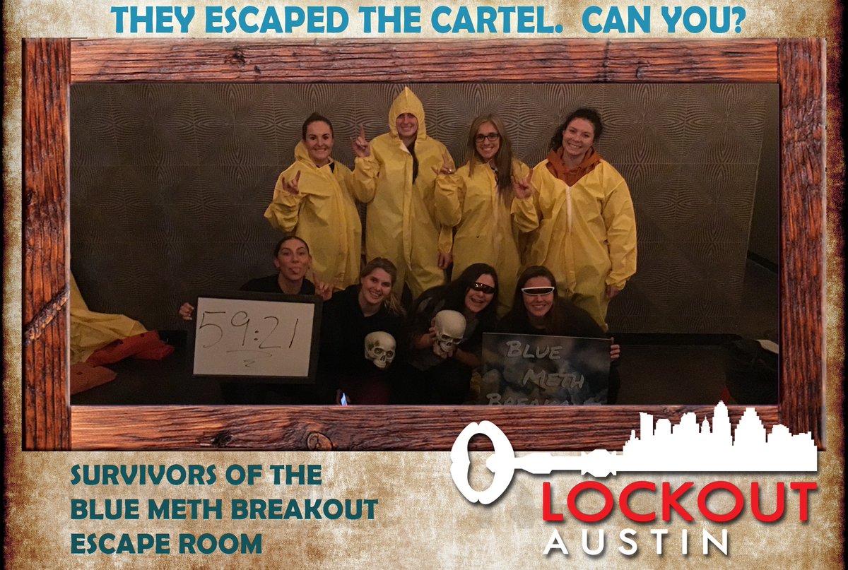 TexasCoachWhite's tweet photo. We beat the meth @LockoutATX Had a great time in the #BlueMethBreakout at #LockoutAustin https://t.co/GYZBqiTGsw