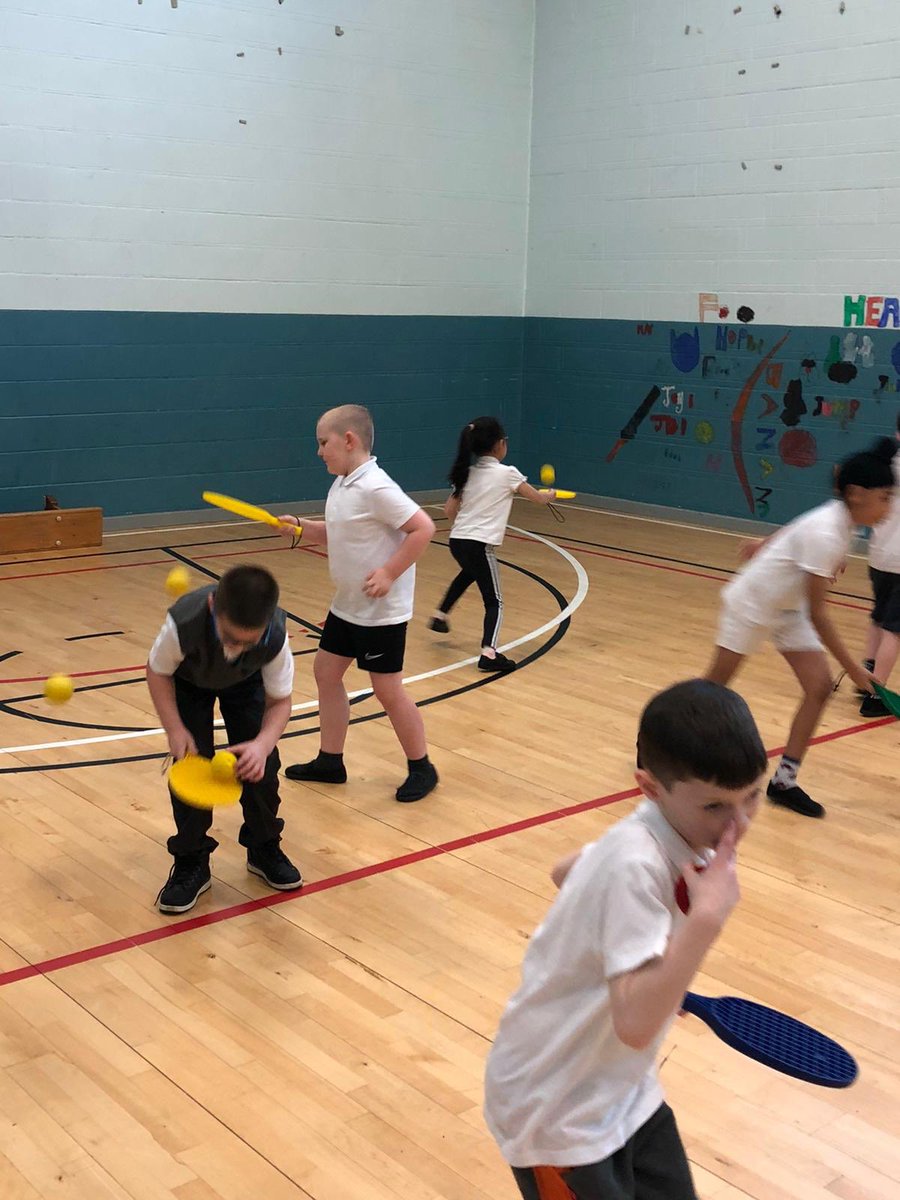 P3 have been working on hitting the ball accurately to their partners. <a href="/oakwoodG34/">Oakwood Primary School</a>