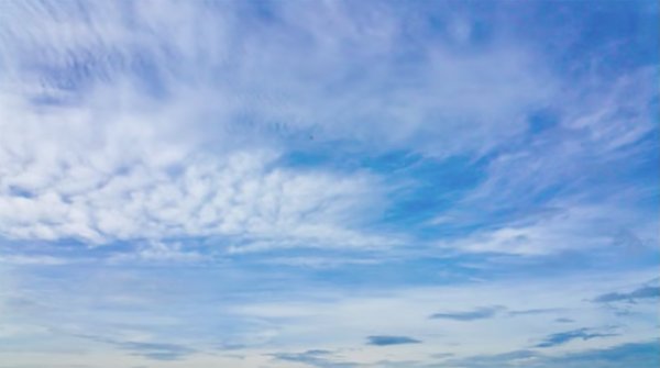 Nowadays, the sky seldom looks like that. There is so much electrosmog that the skies are completely muddled up. You don't see puffy clouds, only oozy grayish smog-like clouds.