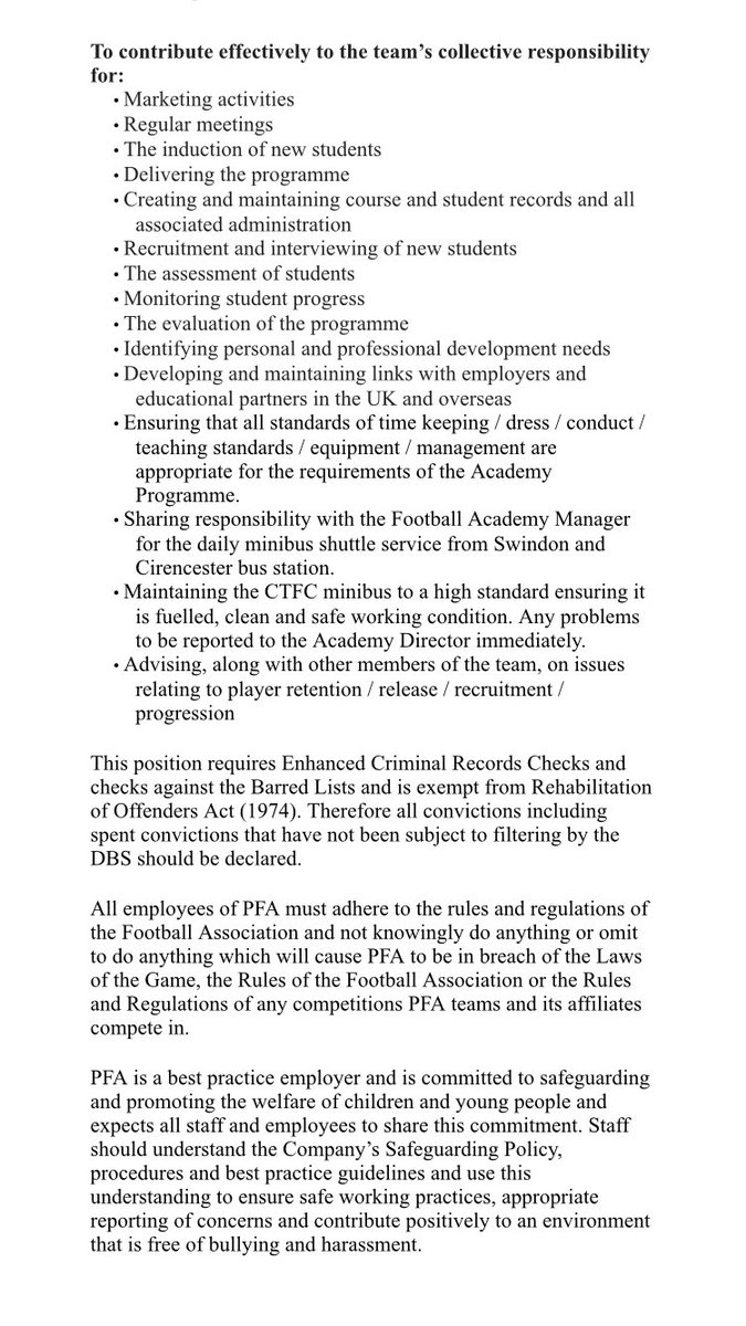 We have an exciting opportunity to join our Academy, as we are looking to recruit a Qualified Sports Tutor. This part time role will become Full Time in August.

Please see attached Job Descriptions, send CV’s and Covering Letters to gclifford@procisionfa.co.uk

#YoungCenturions