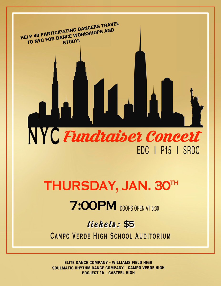 We will be having our Benefit Concert next Thursday, January 30th, in the CV auditorium @ 7 pm. Tickets are $5! The Concert is to help raise money for our New York City trip in March. We will be performing with EDC and Project 15. Please come and support!🤩