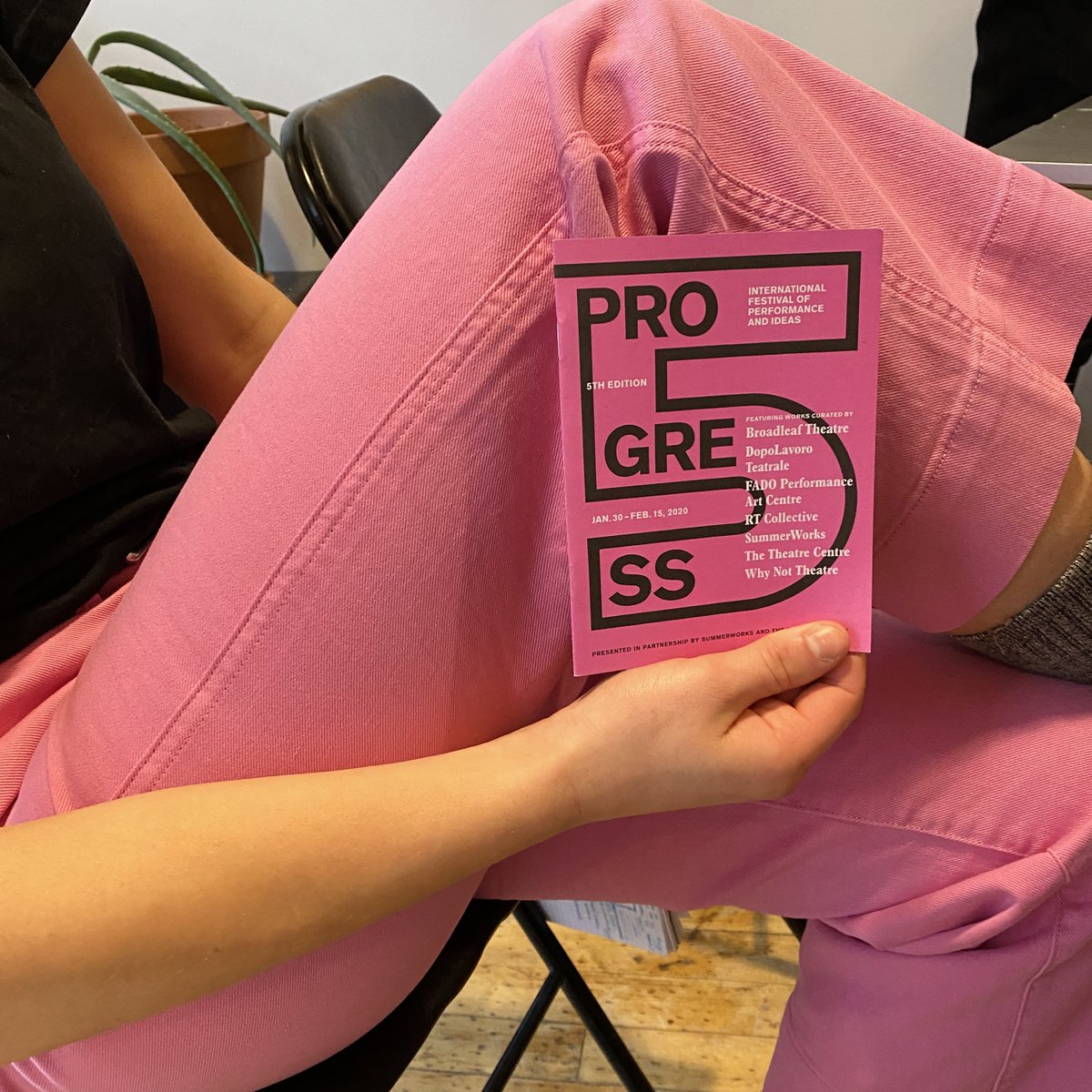 SummerWorksFun's tweet photo. On Wednesdays we wear Progress pink! The curatorial and production teams are hard at work preparing for the Festival January 30—February 15. #SummerWorking #ProgressTO https://t.co/8OktwlZSE1