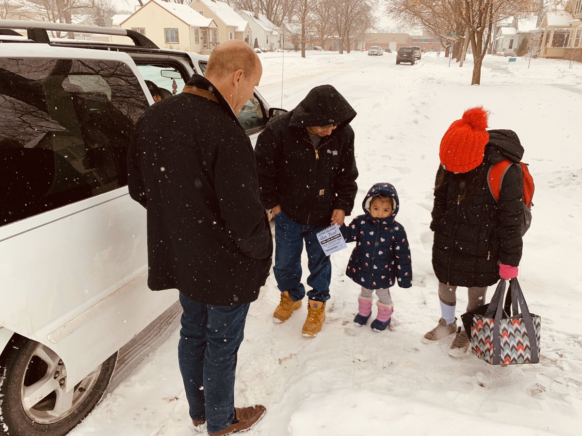 TeamDelaneyIA's tweet photo. One at a time- door knocking in Decorah with @JohnDelaney. Come join us at 5p at Old Armory BBQ! #doingthework https://t.co/6mA0KTaGIH