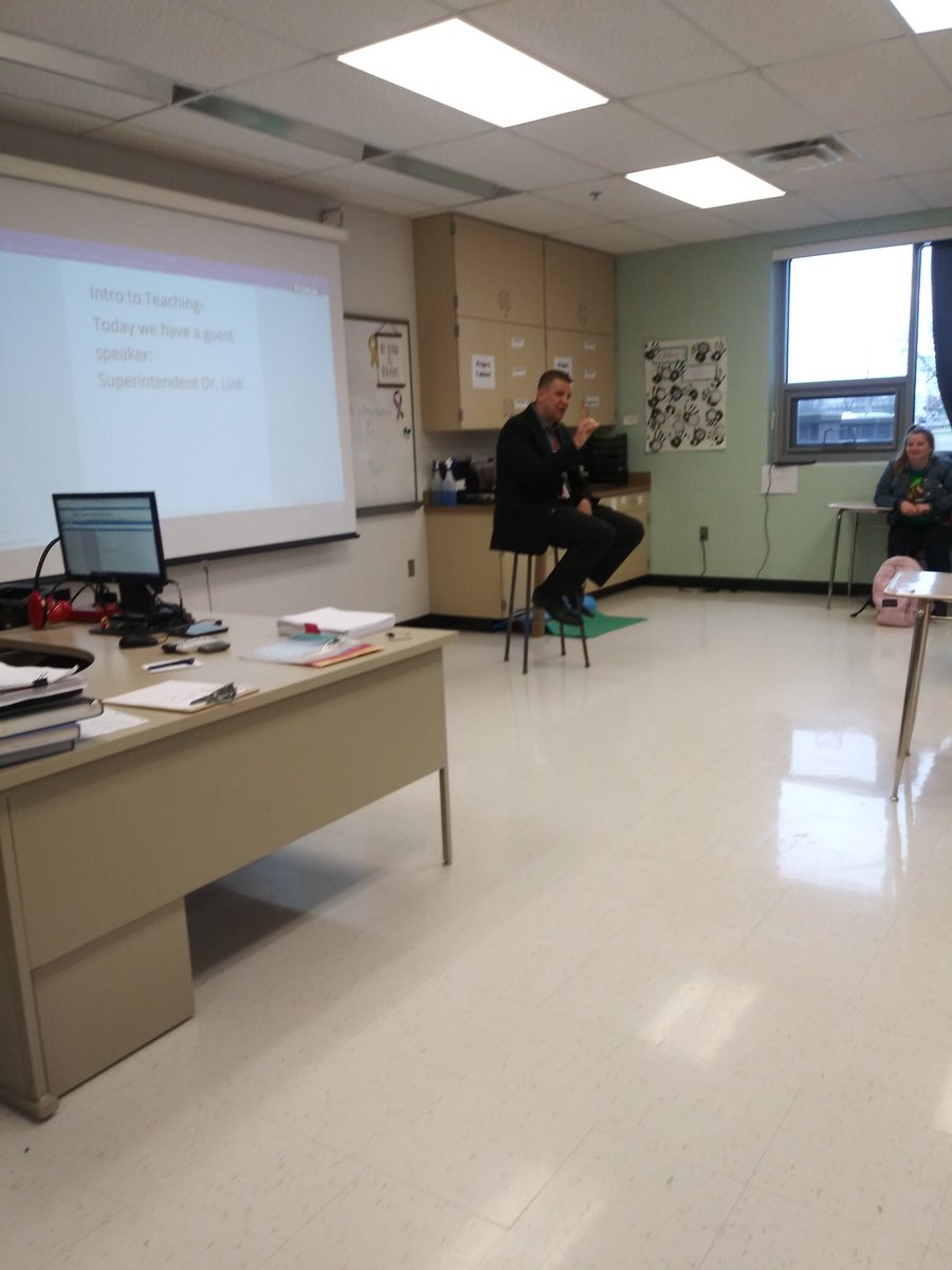 Thank you <a href="/Dr_jlink/">Dr. John Link</a> for coming to talk to our Intro to Teaching students! Thank you <a href="/mattrlacy/">Matt Lacy, Ed.D.</a> for coming to talk to our first semester morning group!