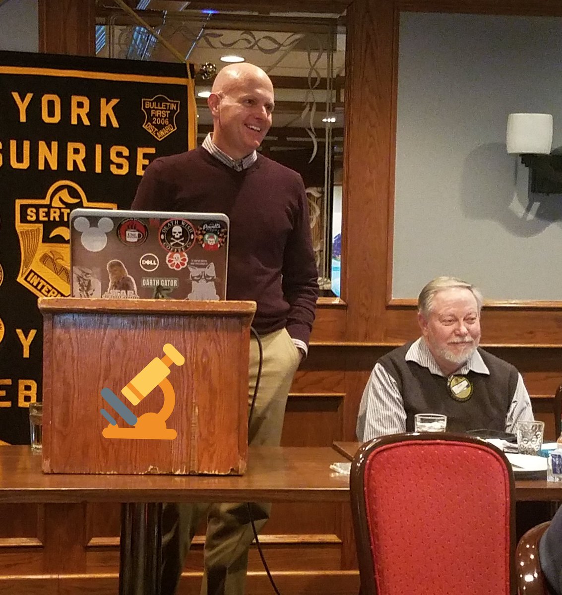 JimHoffmann23's tweet photo. Laboratory Services at @YorkGeneral Hospital are in good hands with Bill Bolte. Thanks for giving the York Sunrise #Sertoma program. The lab performs more than 110 tests locally. #ruralhealth #microscope https://t.co/8PMG5kHfgW