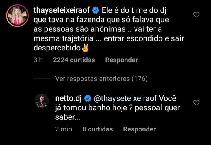 itxaugusto's tweet photo. SOCORRO. O NETTO PERGUNTANDO SE A THAYSE JÁ TOMOU BANHO HOJE AAAAA https://t.co/r1jWoKdDVq