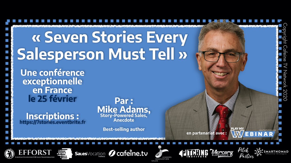 EFF0RST's tweet photo. « Seven Stories Every Salesperson Must Tell »
Une conférence exceptionnelle
en France
le 25 février

Inscriptions :
https://t.co/WWga9yL3uc https://t.co/XoaUjeZeAz