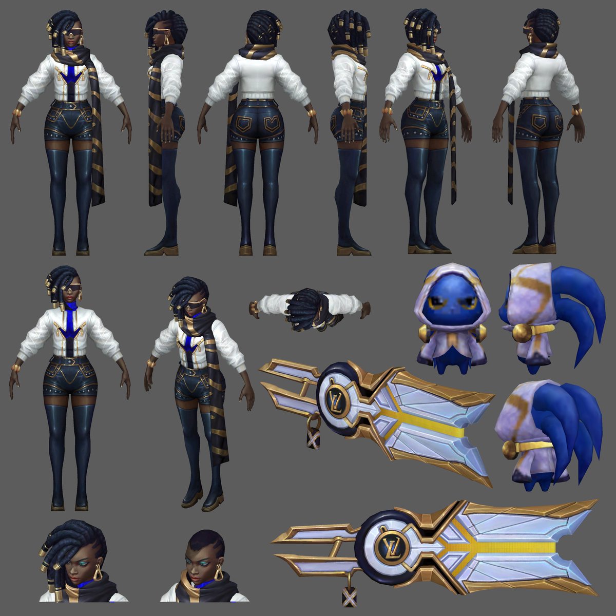 Ref sheets of PBE Patch 10.3 including Heartseeker Yuumi 💗 Heartseeker Jinx 💕 and Prestige True Damage Senna✨ Chromas will be posted in this Thread later or on tumblr o/