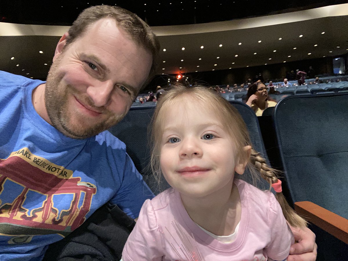 FuriousGiorge's tweet photo. The first of what will likely be many theater experiences, at #danieltigerlive https://t.co/wSmAHpC0C4