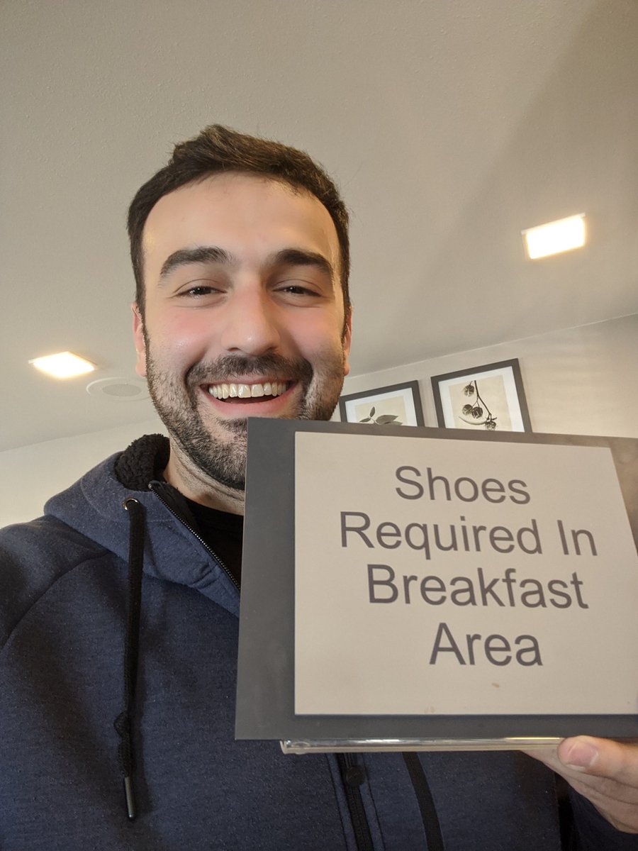 TafGato's tweet photo. #CaseysGeneralStore is great, but so is the gentle reminder that you need to wear shoes in the dining area of our hotel. Oh yeah and @brandonalvis is the man too https://t.co/WzB4isskx5